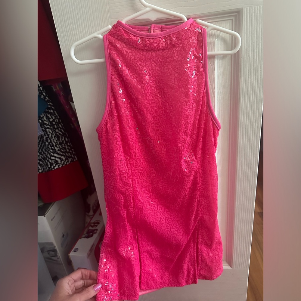 Pink sequin dance costume